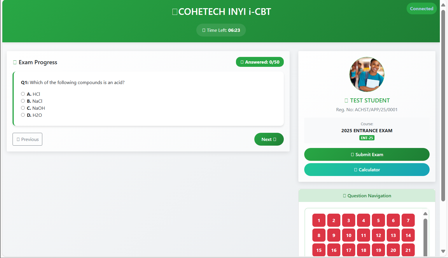 iCBT Software Interface
